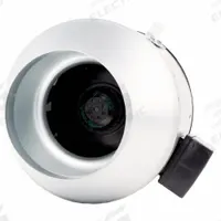 In-Line Duct Fan: 836 cfm Max., 8 in Duct, 318 W, 120V AC, 1 Ph, IP44, Galvanized Steel (MPN 49837). Key specifications — Includes: Mounting Brackets; Brand: FANTECH; Speed Controllable: Yes; High-Efficiency Motor: No; Nameplate Voltage: 120V AC; Number of Speeds: 1; Airflow @ 0.000 in SP - Range: 750 to 1,500 cfm; High-Efficiency Motor_Broad: Standard-Efficiency Motor.