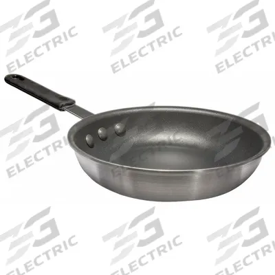 CRESTWARE Fry Pan: Non-Stick, 10 1/2 in Top Dia, Aluminum, Silver, Aluminum, NSF Certified - Uncoated Frying Pans