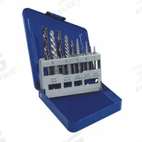 IRWIN Screw Extractor Set: 10 Pc, Spiral Flute, Size #1/#2/#3/#4/#5 (MPN 11119). Key specifications — attr1030229: IRWIN; attr1030235: #4; attr1030236: M2.5 to M16; attr1030241: 19/64 in; attr1030246: 11119; attr1075326: M2.5 to M16.
