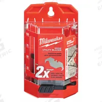MILWAUKEE Utility Blade: 3 15/16 in Blade Lg, 3/4 in Blade Wd, 0.025 in Blade Thick, 50 PK (MPN 48-22-1952). Key specifications — attr307708: Most Standard Snap Off Utility Knives; attr307711: Carbon Steel; attr324888: MILWAUKEE.