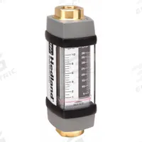 HEDLAND Mechanical Flowmeter: Water and Other Fluid Meter, Scale, Variable Area, Inline, Universal (MPN H605B-010). Key specifications — Display Type: Scale; O-Ring Material: Viton; Includes Flow Rate Adjustment Knob: No; Includes Pressure Guage: No; Mounting Orientation: Universal; Unit Of Measure: Gallons; Brand: HEDLAND; Accuracy: +/-2%.
