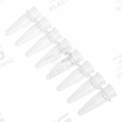 APPROVED VENDOR Strip: PCR Strip, Polypropylene, 0.2 mL Capacity - mL - Plastic PCR Strip Tubes