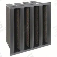 GRAINGER V-Bank Air Filter: 20 in x 24 in x 12 in, Fiberglass, Single Header, 4 Vs, MERV 15 (MPN 911TE1). Key specifications — attr1286015: GRAINGER; attr1286018: Plastic; attr1286019: Fiberglass; attr1286016: Bacteria.
