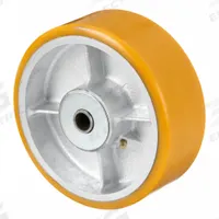 APPROVED VENDOR Caster Wheel: 8 in Wheel Dia., 3 in Wheel Wd, Polyurethane, 2,500 lb Load Rating (MPN P-UY-080X030/075R). Key specifications — Brand: APPROVED VENDOR; Wheel/Tread Color: Yellow.