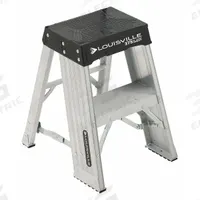 LOUISVILLE LADDER Step Stool: 2 Steps, 2.3 ft Overall Ht, 375 lb Load Cap, Aluminum (MPN AY8002). Key specifications — Brand: LOUISVILLE LADDER; Color: Silver.