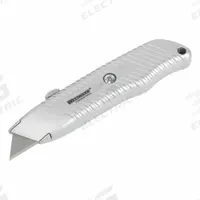 WESTWARD Utility Knife: 6 in Overall Lg, Steel Std Tip, Aluminum, Silver, Quick-Change (MPN 19G963). Key specifications — attr307837: Quick-Change; attr307830: Steel Standard Tip; attr307833: Silver; attr307832: Aluminum; attr324891: WESTWARD.