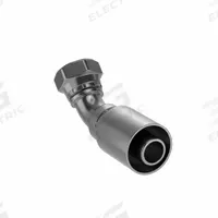 PARKER Hydraulic Crimp Fitting: Steel x Steel, 45° Elbow, -16 For Hose Dash Size, JIC x Crimp (MPN 13777-16-16). Key specifications — Fitting Gender: Female x Genderless; Fitting Connection Type: JIC x Crimp; Thread Size: 1-5/16"-12; For Hose Dash Size: -16; Brand: PARKER.
