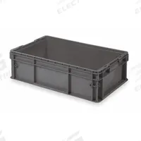 BUCKHORN Straight Wall Tote: 11.4 gal, 32 in x 15 in x 7 1/2 in, Stacking Capable, 13 in Inside Wd (MPN SW3215080201000). Key specifications — Material: Plastic; Stackable: Stacking Capable; Brand: BUCKHORN.