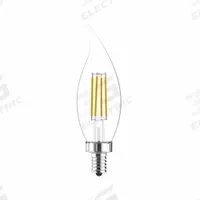 GE LAMPS Compact LED Bulb: Candelabra Screw (E12), LED, (CA) Candle Angled, CA10, 3.5 W Watt, 2700K (MPN LED4DFCAC-C/927). Key specifications — Bulb Shape: CA10; Voltage: 120V AC; Bulb Finish: Clear; Color Temperature: 2700K; Brand: GE LAMPS.