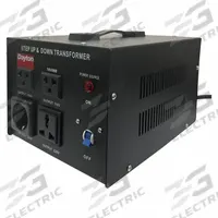 DAYTON Step Up/Step Down Voltage Converter: 3 kVA Power Rating, Single Phase, 50/60 Hz, 4 Outlets (MPN 16V988). Key specifications — Frequency: 50/60 Hz; Protective Device: None; Voltage Conversion: 220 to 110V AC; Brand: DAYTON; Phase: Single.