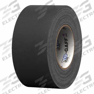 PRO GAFF Gaffer's Tape: 2 7/8 in Wd, 54 5/8 yd Lg, 10.75 mil Thick, Black, Cloth - Residue-Free Gaffer's Tape