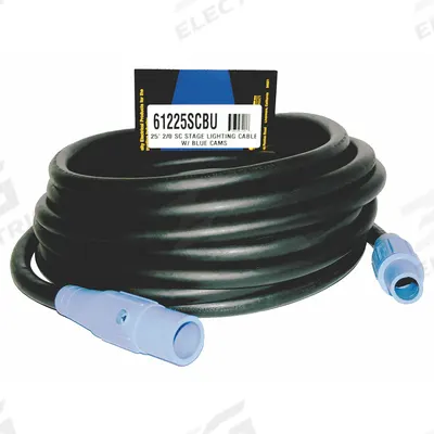 SOUTHWIRE Cam Lock Power Cable: 25 ft Cord Lg, 600V AC, CL20FBU, CL20MBU, 2/0 AWG Wire Size - Cam Lock Extension Cords