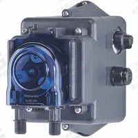 STENNER Peristaltic Chemical Metering Pump: 120V AC, 1/40 hp HP, 14 gpd Max. Flow Rate, Santoprene (MPN E10VXHA1S6). Key specifications — Tubing Material: Santoprene; Brand: STENNER; Reproducibility: ±5.0%.