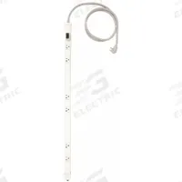 HUBBELL WIRING DEVICE-KELLEMS Outlet Strip: 6 Outlets, 6 ft Cord Lg, 20 A Current, White, 5-20P (MPN PT203112P). Key specifications — Brand: HUBBELL WIRING DEVICE-KELLEMS; Mounting Style: Screw.