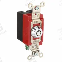 HUBBELL Wall Switch: Locking Switch, Single Pole, Maintained, Silver, 120/277V AC, 20 A (MPN HBL1221RKL). Key specifications — Illuminated: No; Voltage Rating: 120/277V AC.