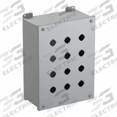 HAMMOND Push Button Enclosure: 22mm, 12 Holes, Carbon Steel, NEMA 12/13 (MPN 1437MO). Key specifications — Brand: HAMMOND; Environments & Applications: Oil-Tight and Dust-Tight.