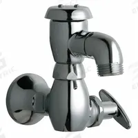 CHICAGO FAUCETS Low Arc Sill Faucet: Cast Brass, Polished Chrome, Cast Brass, NPT (MPN 952-CP). Key specifications — Brand: CHICAGO FAUCETS; Body Material: Cast Brass; Handle Material: Cast Brass; Color/Finish: Polished Chrome; Includes: 3/4 in Hose Outlet; Inlet Connection Type: NPT.