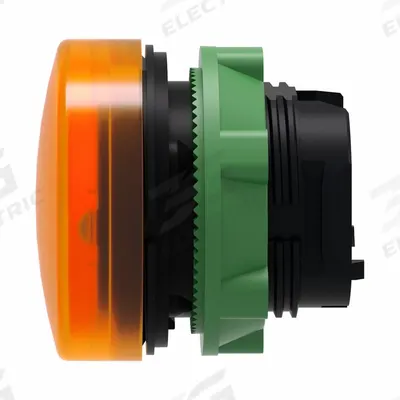 SCHNEIDER Pilot Light Head: 22 mm Panel Mounting Hole Dia, Orange, Smooth, LED - Pilot-Light Heads