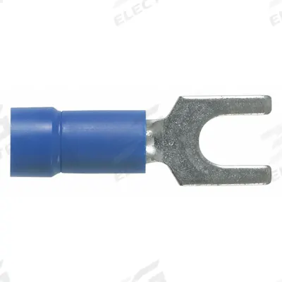 PANDUIT Fork Terminals: Blue, Vinyl, #10 Stud Size, 16 AWG – 14 AWG Wire Range - Insulated Fork Terminals