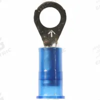 3M Ring Terminal: Blue, Nylon Insulation, #10 Stud Size, 16 AWG to 14 AWG Wire Sizes, 1,000 V (MPN MNG14-10RX). Key specifications — attr1308027: 3M.