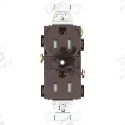 BRYANT Receptacle: Duplex, 5-15, Brown, 125V AC, 15 A, 2 Pole / 3 Wire (MPN CRS15TR) - General Purpose Receptacles