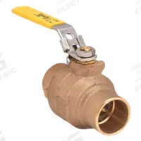 APOLLO Manual Two-Way Ball Valve: 1 1/2 in, Bronze, Straight, Sweat x Sweat, Full Port, Two-Piece (MPN 77C20727A). Key specifications — Brand: APOLLO; Handle: Locking Lever.