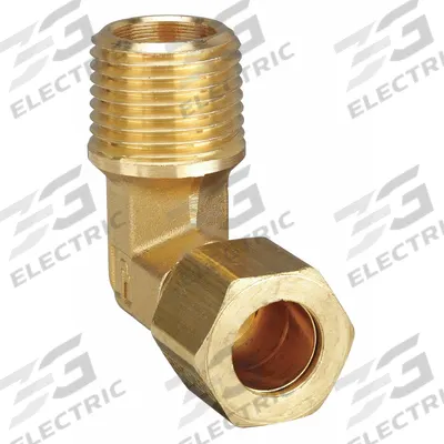 PARKER Compression Fitting Elbow: 1/2 in OD x 1/2 in Pipe Fitting Size, Compression x MNPT - Standard Sleeve Brass Compression Fittings