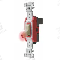 HUBBELL Wall Switch: Toggle Switch, Single Pole, Maintained, Ivory, 120/277V AC, 20 A (MPN SNAP1221PLI). Key specifications — Illuminated: No; Voltage Rating: 120/277V AC.