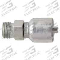 PARKER Hydraulic Crimp Fitting: Steel x Steel, Straight, -10 For Hose Dash Size, Male x Genderless (MPN 1D043-18-10). Key specifications — Fitting Gender: Male x Genderless; Fitting Connection Type: Metric x Crimp; Brand: PARKER; Thread Size: M26-1.5; For Hose Dash Size: -10.
