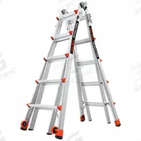 LITTLE GIANT Combination Ladder: 6 Configurations, Aluminum, 300 lb Load Capacity, 40 lb Wt (MPN 13122-001). Key specifications — Brand: LITTLE GIANT; Included Features: Trestle Brackets.