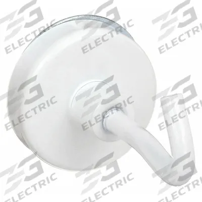 APPROVED VENDOR Hook: 14 lb Wt Capacity, 1 Hooks per Base, White - Magnetic Utility Hooks