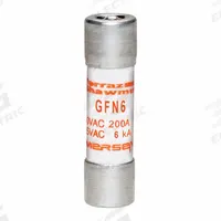 MERSEN Fuse: GFN Series, Midget, Time-Delay, 6 A, 250 V AC, 13/32 in x 1 1/2 in, Indicating (MPN GFN6). Key specifications — Series: GFN; Brand: MERSEN.