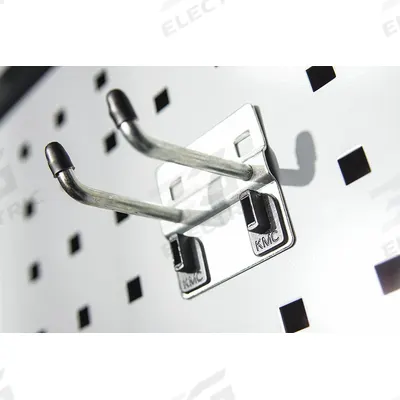 KENNEDY Double Rod Pegboard Hook: 2 in x 2 1/4 in x 2 3/8 in, 10 Hooks, 2 in Hook Dp - Hooks for Square-Hole Pegboard