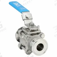 APPROVED VENDOR Manual Two-Way Ball Valve: 1 in, 316 Stainless Steel, Straight, Clamp x Clamp (MPN EG90CC-61.0). Key specifications — Average Surface Roughness (Ra): 20 Ra μ-in; 3-A Compliance: Meets 3A Sanitary Standards; Brand: VNE; Handle: Locking Lever.
