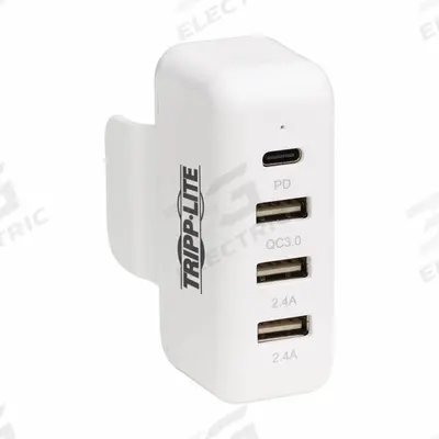 EATON TRIPP LITE Laptop Hub: 4 Ports, White, 4 USB/Lightning Ports - USB Hubs