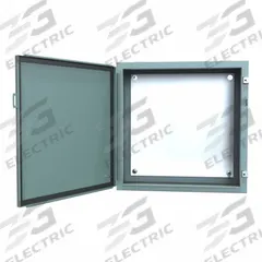 HAMMOND Electrical Enclosure: Steel, 24 in x 24 in x 10 in, NEMA 12/13, w/Panel, Solid Cover, Hinged (MPN 1418J10). Key specifications — Brand: HAMMOND; Closure Method: Clamps; Knockouts: Not Included.
