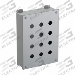 HAMMOND Push Button Enclosure: 22mm, 12 Holes, Carbon Steel, NEMA 12/13 (MPN 1435MO). Key specifications — Brand: HAMMOND; Environments & Applications: Indoor Dust & Water Droplets.