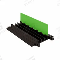 CHECKERS HI-VIZ CABLE PROTECTOR: 3 Channels, Hinged, 2 1/4 in Max Cable Dia, 19 3/4 in Wd, 39 in Lg (MPN GD3X225-FLG/B). Key specifications — Brand: CHECKERS; Color: Hi-Viz Green (Lid)/Black (Base); Component: Cover; Material: Polyurethane.