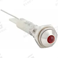 APPROVED VENDOR Raised Panel Light: 6 mm Panel Mounting Hole Dia, LED, Red, Raised Head, M06 (MPN 24M023). Key specifications — Brand: APPROVED VENDOR; Electrical Connection: Lead for Soldering.