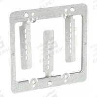 NVENT CADDY Communication Mounting Bracket: Steel, Silver, For 2 Gangs, 4.25 in Overall Wd (MPN MPLS2). Key specifications — Brand: NVENT CADDY; For Number of Gangs: 2; Accessory Type: Low-Voltage Mounting Plate; Color: Silver; Material: Steel.