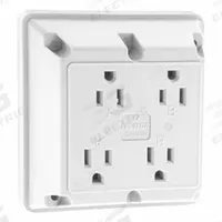 LEVITON Quadruplex Receptacle Outlet: Quad, 5-15, White, 125V AC, 15 A, 2 Pole / 3 Wire (MPN 1254-W)