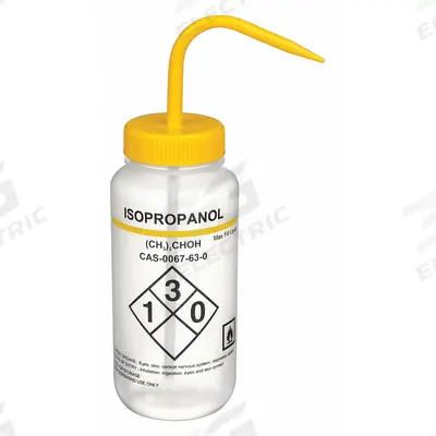 APPROVED VENDOR Wash Bottle: 500 mL, Isopropanol, Yellow, Wide, Std Spout Spout - Wide Mouthed Standard Spout Wash Bottles