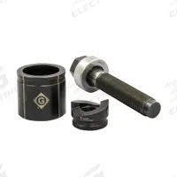 GREENLEE Knockout Punch Set: 10 ga Sheet Metal Capacity (Steel), 1 23/64 in Nominal Size, Round (MPN K2BB-1). Key specifications — attr63418: K2BB-1; attr63421: GREENLEE; attr63425: Yes; attr63427: Ratchet (1 in); attr63430: Plastic.