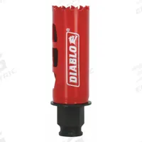 DIABLO Hole Saw: 1 1/8 in Saw Dia., 4 Teeth per Inch, 2 3/8 in Max. Cutting Dp, Bi-Metal (MPN DHS1125). Key specifications — attr1098070: 4; attr1098087: DIABLO; attr1098073: Snap-Lock Plus™.