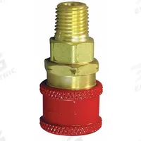 HANSEN Quick Coupler Body: NPTF, 1/4"-18 (MPN RD703). Key specifications — Manufacturer Part Number: RD703; Hose Connection Gender: Female; Hose Connection Size: 1/4"-18; Hose Connection Type: NPTF; Locking Type: Sleeve; Brand: HANSEN; Color Code: Red.