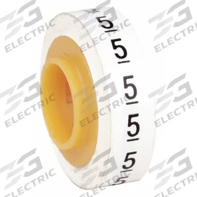 3M Wire Marker Tape Refill: 5, Black on White, 576 Labels, Polyester Film - Wire Marker Dispenser Replacement Rolls