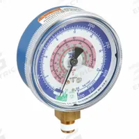 YELLOW JACKET Test Gauge: Test Gauge, 0 psi to 300 psi, Non-Liquid Filled, 2 1/2 in Dia, Blue (MPN 49036). Key specifications — Brand: YELLOW JACKET; Accuracy: ± 3-2-3%; Color: Blue; Calibration Certificate Type: NIST; For Refrigerant Type: R-410A.