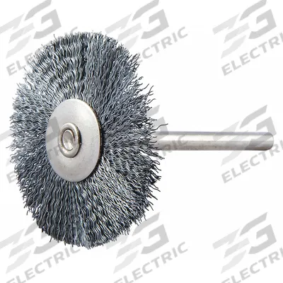 APPROVED VENDOR Wire Wheel Brush: Crimped Steel, 1 1/4" Dia x 1/4" Wd, 1/8" Shank - Light-Cleaning Brushes for Carbon Steel