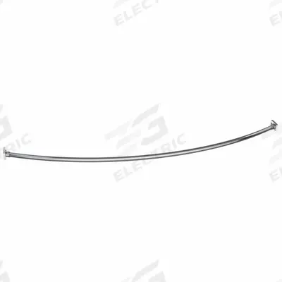 WINGITS Curved Shower Rod: 60 in Overall Wd, Stainless Steel, Polished, Drywall - Rods & Mounting Hardware for Shower Curtains