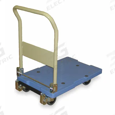 APPROVED VENDOR Platform Truck: 330 lb, 30 in L x 18 in W x 36 in H Overall Dim., Purple - Plastic-Deck Platform Trucks with Compact Folding Handles